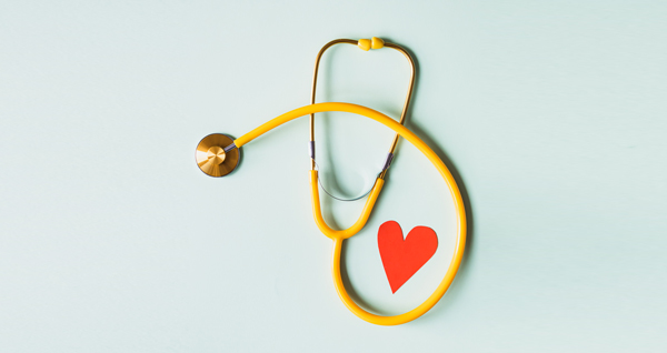 A stethoscope with a heart